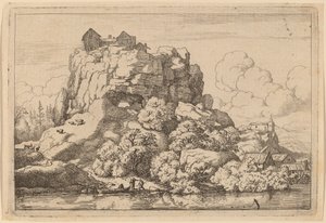 Bir Yüksek Kayanın Eteğindeki Nehir, muhtemelen c. 16451656. by Allart van Everdingen