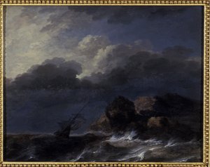 Deniz manzarası (meşe üzerine yağ) by Allart van Everdingen