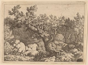 Büyük Bir Ağacın yanında Sporcu, muhtemelen c. 16451656. by Allart van Everdingen