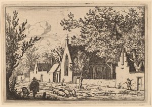 Bir Şapel yakınında Domuz Sürü, muhtemelen c. 16451656. by Allart van Everdingen