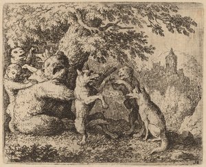Ayı ve Kurt Zulüm Görmektedir, muhtemelen c. 16451656. by Allart van Everdingen