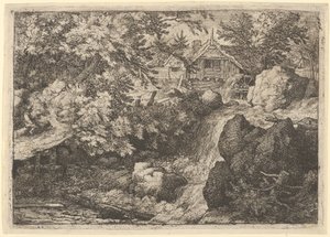 Su Değirmeni Yakınındaki Çağlayan, 17. yüzyıl. by Allart van Everdingen