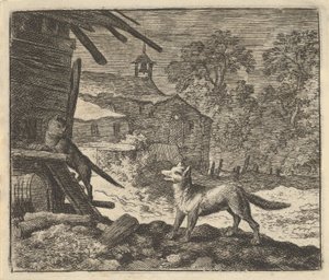 Kedi Ahıra Tırmanıyor, 1650-75. by Allart van Everdingen