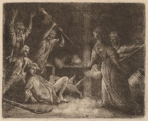Tuzağa Düşen ve Dövülmüş Kedi, muhtemelen c. 16451656. by Allart van Everdingen