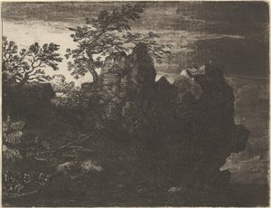 Nehirdeki Büyük Kaya, 17. yüzyıl. by Allart van Everdingen