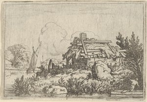 Suyla çevrili Harabe Kulübe, 17. yüzyıl. by Allart van Everdingen