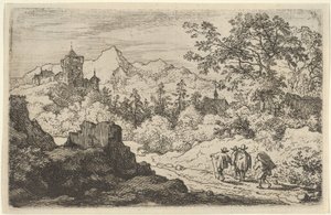Üç Adam ve Kapıcı, 17. yüzyıl. by Allart van Everdingen