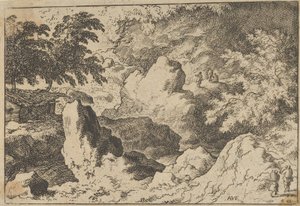 Kayadaki Üç Adam, 17. yüzyıl. by Allart van Everdingen