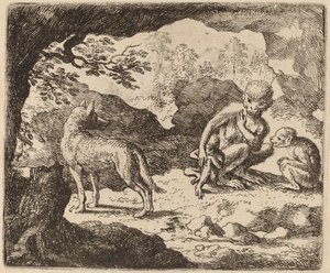 Kurt ve Maymunlar, muhtemelen c. 16451656. by Allart van Everdingen
