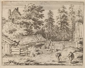 Three Cottages, muhtemelen c. 16451656. by Allart van Everdingen