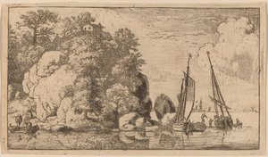 Geniş Bir Nehirde İki Tekne, muhtemelen c. 16451656.
