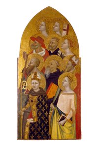 Azizler ve Melekler, c.1360-70 (panelde tempera ve altın varak)