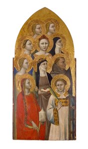 Azizler ve Melekler, c.1370 (ahşap üzerine tempera ve altın varak)