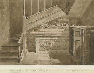 Handsworth - Sir William Stanford Anıtı: sepya çizimi, 6 Nisan 1842