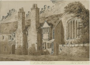 Lichfield - St. John Hastanesi ve Şapeli: kırmızı sepya çizimi, 9 Eylül 1842 (çizim)