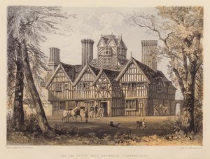 Oak House, West Bromwich, Staffordshire (aquatint)
