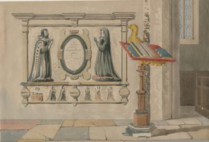 Wednesbury Kilisesi - Thomas ve Eleanor Parkes Anıtı: sulu boya, 23 Mart 1843