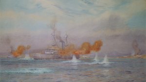H.M.S. Kaptan A. Walker-Heneage komutasındaki Albion, Çanakkale Boğazı