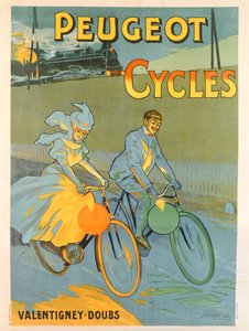 Poster reklamı Peugeot bisikletleri (renkli litho)