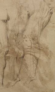 Bir erkek bacağının üç çalışması, c.1637