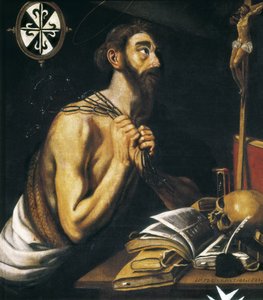 Aziz Dominik tövbekar. 1621 (tuval üzerine yağlı boya) by Alonso Florin