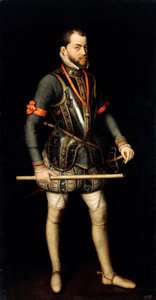 ""Philip II Portresi (1527-1598), İspanya Kralı"" (Philip II (1527-1598), İspanya ve Portekiz Kralı Portresi) Tablo Alonso Sanchez Coello (1531-1588) Tuval üzerine yağlı boya Dim 187x100 cm Staatliche Müzesi, Berlin by Alonso Sánchez Coello