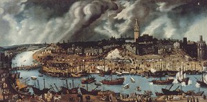 Sevilla Limanı, c.1590 by Alonso attr. to Sanchez Coello