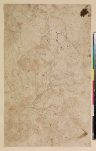 Profilde diz çökmüş bir kadınla figür çalışmaları, tersi, 17. yüzyıl by Alonso del Arco