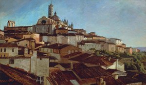 Siena, Alfonso Hollaender (1845-1923), karton üzerine tuval üzerine yağlı boya, 31x51 5 cm by Alphons Hollaender