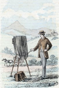 Yüksek sosyete ve burjuvazinin hobisi: amatör (amatör fotoğrafçı) fotoğraf pratiği Rengade'nin “Hayatın İhtiyaçları” Gravürü by Alphonse Demarle