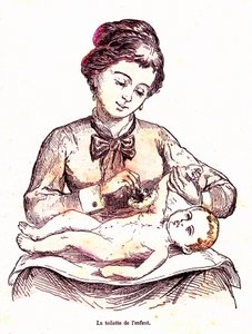 Çocuğun Tuvaleti - Normal Yaşam ve Sağlık, J. Rengade. Çizim A. Demarle 1881 by Alphonse Demarle