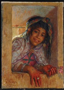 penceredeki kız by Alphonse Etienne Dinet