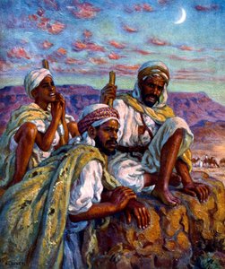 Nasreddine Dinet (Alphonse-Étienne Dinet) tarafından Arap çoban grubu. 1861 – 1929. Fransız oryantalist ressam 1918