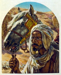 Arap yaşamının 'Serap' Sahnelerinden Dinet'in illüstrasyonu. 1906. Seraplar, Scénes De La Vie Arab, Etienne Dinet tarafından Silman Ben Ibrahim Bamer'in yorumuyla resimlendi. Nasreddine Dinet, Alphonse-Étienne Dinet olarak doğdu; (1861-1929 by Alphonse Etienne Dinet