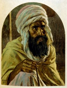 Arap yaşamının 'Serap' Sahnelerinden Dinet'in illüstrasyonu. 1906. Seraplar, Scénes De La Vie Arab, Etienne Dinet tarafından, Silman Ben Ibrahim Bamer'in yorumuyla resimlendi. Nasreddine Dinet, Alphonse-Étienne Dinet olarak doğdu; (1861-192 by Alphonse Etienne Dinet