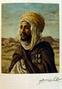 Arap yaşamının 'Serap' Sahnelerinden Dinet'in illüstrasyonu. 1906. Seraplar, Scénes De La Vie Arab, Etienne Dinet tarafından, Silman Ben Ibrahim Bamer'in yorumuyla resimlendi. Nasreddine Dinet, Alphonse-Étienne Dinet olarak doğdu; (1861-192 by Alphonse Etienne Dinet