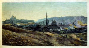 Arap yaşamının 'Serap' Sahnelerinden Dinet'in illüstrasyonu. 1906. Seraplar, Scénes De La Vie Arab, Etienne Dinet tarafından, Silman Ben Ibrahim Bamer'in yorumuyla resimlendi. Nasreddine Dinet, Alphonse-Étienne Dinet olarak doğdu; (1861-192 by Alphonse Etienne Dinet