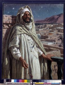 Müezzin, caminin namaza çağıran bir üyesi (tuval üzerine yağlıboya) by Alphonse Etienne Dinet
