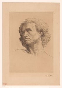 Bir adamın başı by Alphonse Legros (signed by artist)