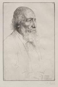 Alfred Lord Tennyson. by Alphonse Legros