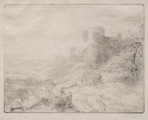Eski Bir Şato by Alphonse Legros