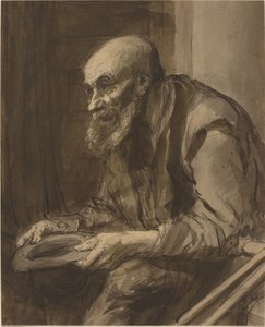 Koltuk değneği ile dilenci by Alphonse Legros
