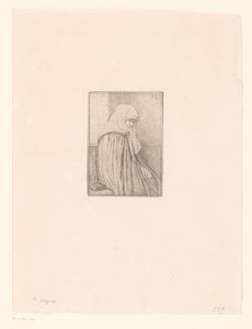 Başörtülü Breton kadın by Alphonse Legros