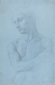 Çıplak Adam Büstü. by Alphonse Legros