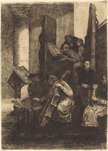 İspanyol Kilisesinde Koro Bir İspanyol kilisesinin korosu, 1860. by Alphonse Legros