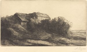 Yamaçta Bir Kulübede Kulübe. by Alphonse Legros