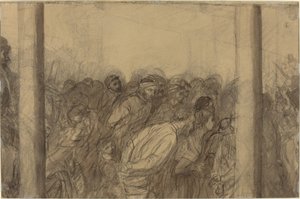 İki Sütun Arasında Görülen İnsan Kalabalığı [versso] by Alphonse Legros