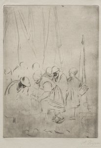 Boulogne İskelesinde Balıkçılar by Alphonse Legros