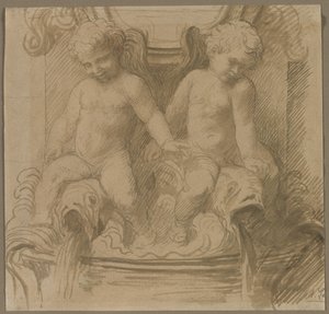Putti Binen Yunuslarla Çeşme, 1800