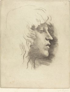 genç bir kızın başı by Alphonse Legros